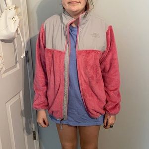 Pink and Grey Girls north face jacket